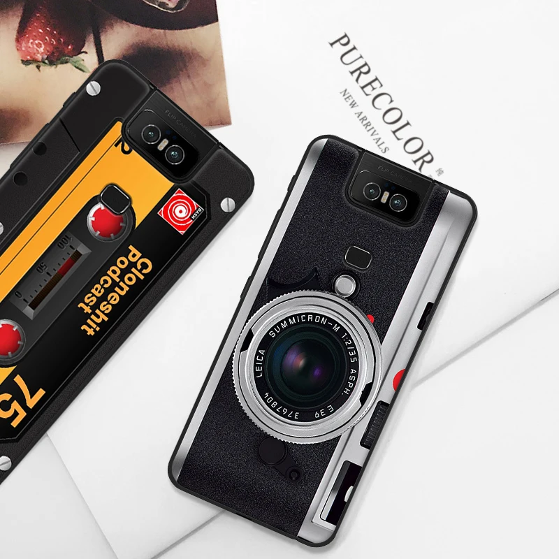 Auroras Phone Case For ASUS Zenfone 6 All Protection Soft Retro Camera Gamepad Pattern ZS630KL | Мобильные телефоны и