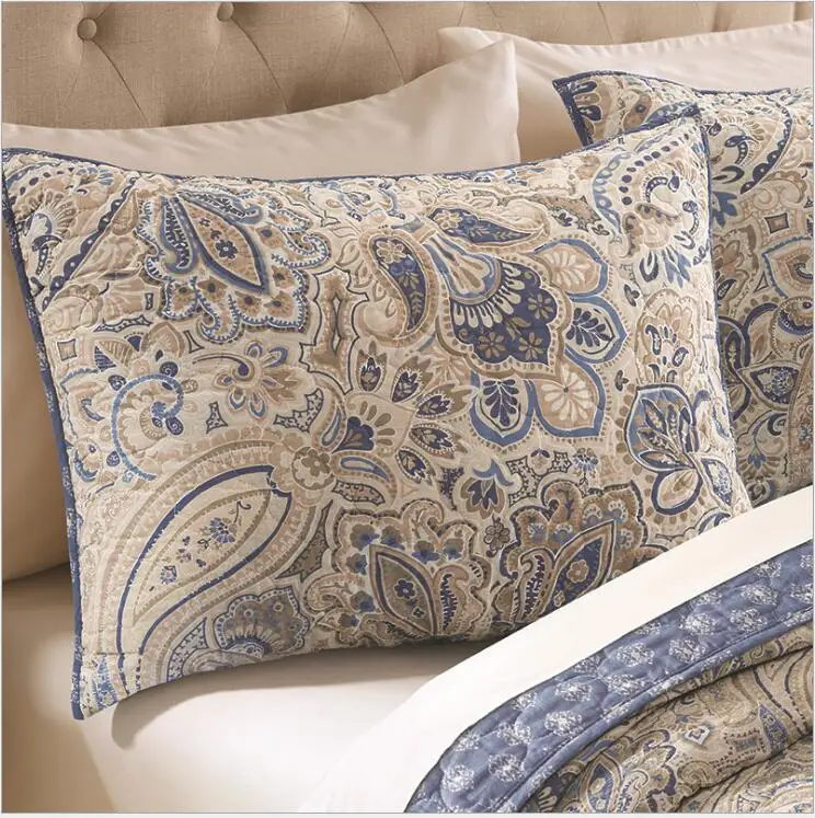 

100% cotton Quilted pastoral style Bedspread Bed Cover Bed Sheet size full queen super king size blanket Pillowcases 3pcs