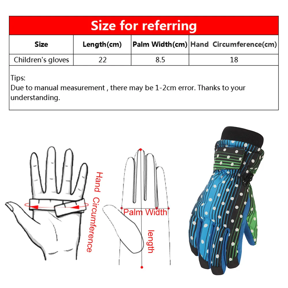Уличные толстые зимние лыжные перчатки для мальчиков и девочек детские теплые