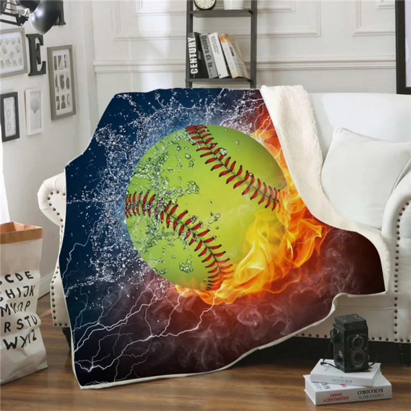 3D мяч шаблон Одеяло детский подарок шерпа Флисовое одеяло супер мягкий плед на