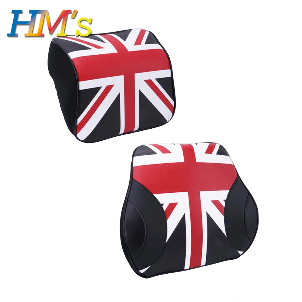 Black Union Jack Пены памяти для поясницы и шеи подушки сиденья подушки для Mini Countryman R60 F60 для Mini Cooper R56 F56 F55 F60 F54 R55 автомобильные аксессуары - Название цвета: Black Union Jack