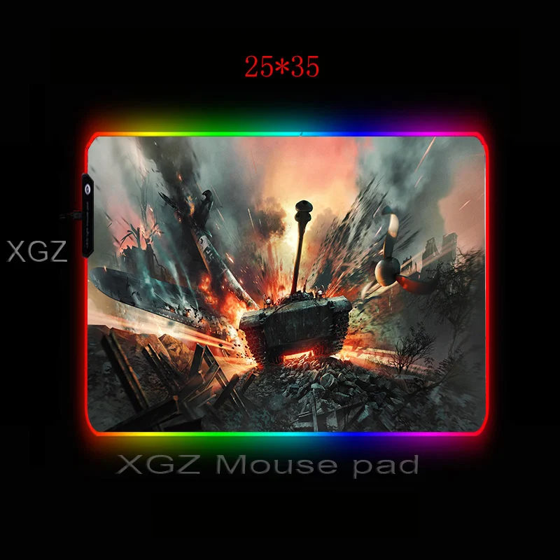 Большой игровой коврик для мыши XGZ с блокировкой края самолета и бака под заказ