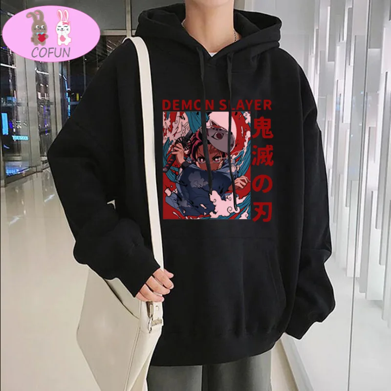 

COFUN Hot Anime Demon Slayer Kamado Tanjirou Printed Fashion Hoodies Pullover Harajuku Hooded Sweatershirt Unisex