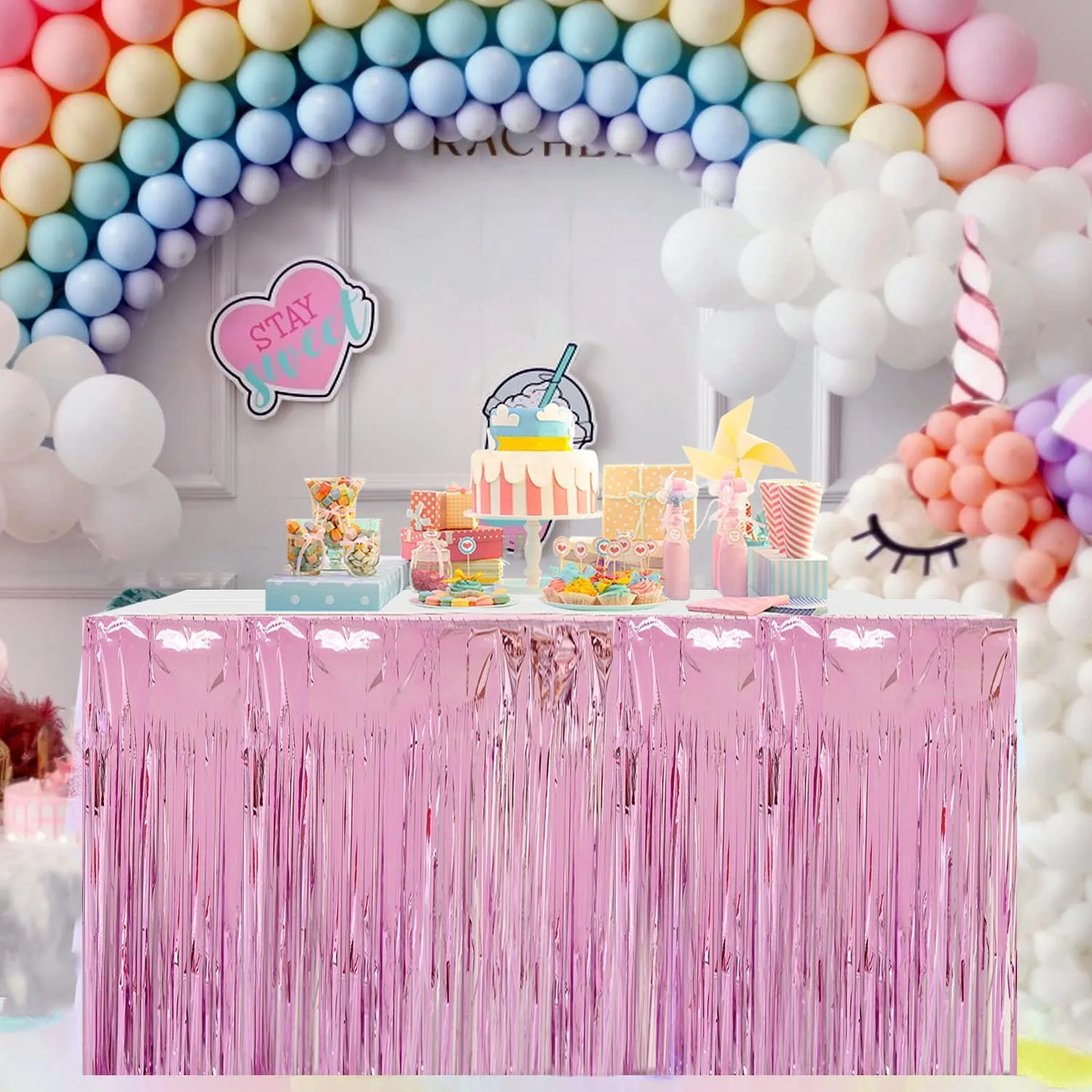 270x100cm Юбка для стола одноразовые Baby Shower Babyshower его мальчик девочка вечерние платья