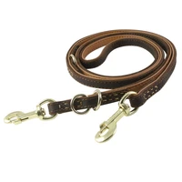 two dog leash real leather double leashes p chain collar adjustable long short multifunctional pet dog walking training lead