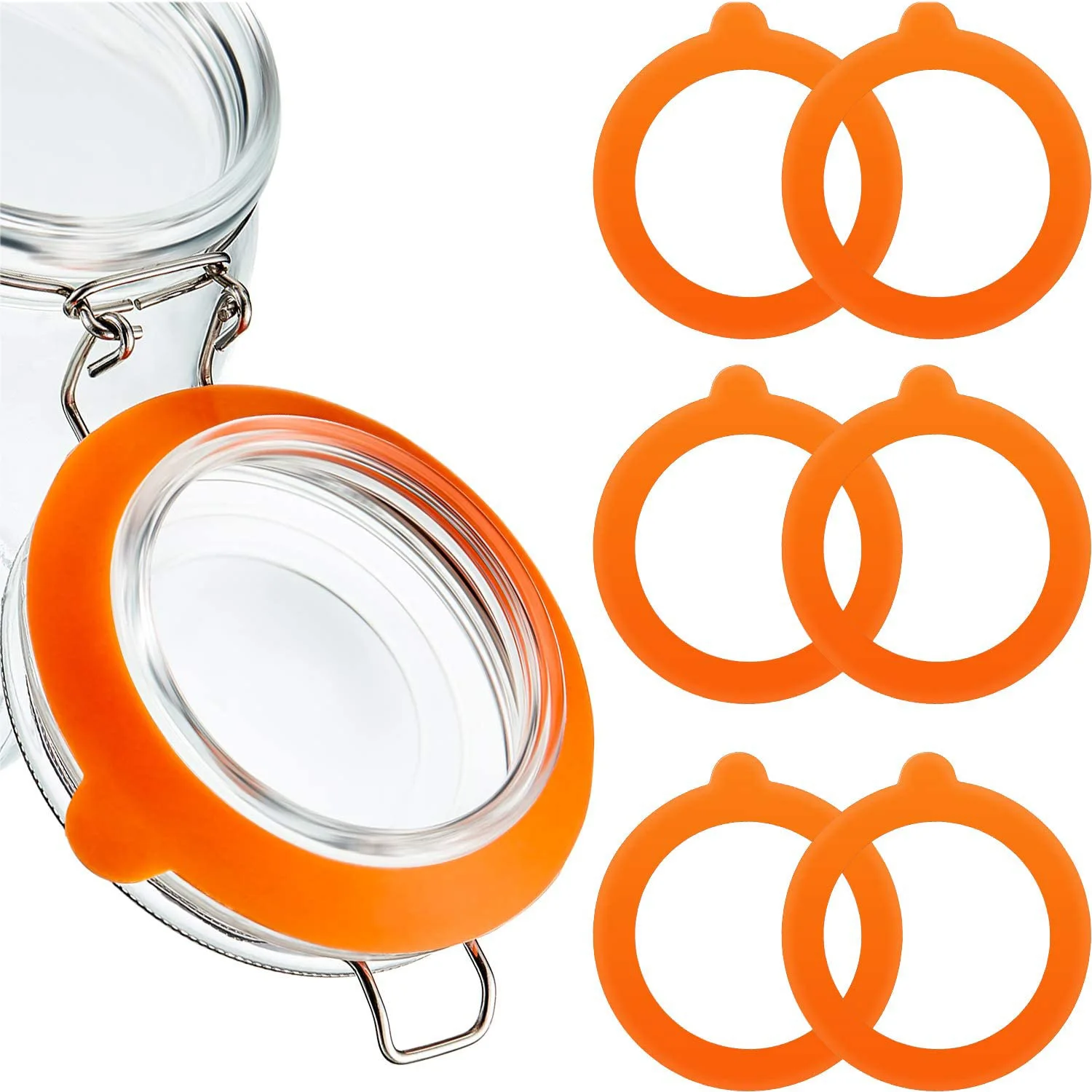 

Silicone Replacement Gasket, Airtight Rubber Seals Rings for Mason Jar Lids, Leak-proof Canning Silicone Fitting Seals Rings