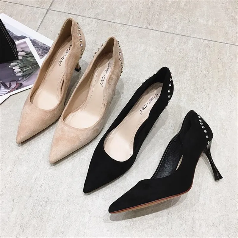 

8CM Women High Heels Female Shoes Women Pumps Solid Pointed Toe Wedding Shoes Spring Autumn Elegant Offical Ladies Shoes