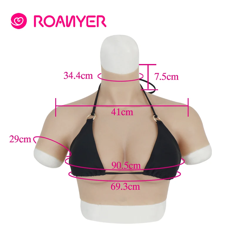Реалистичная силиконовая грудь Roanyer E cup форма для трансвеститов с коротким