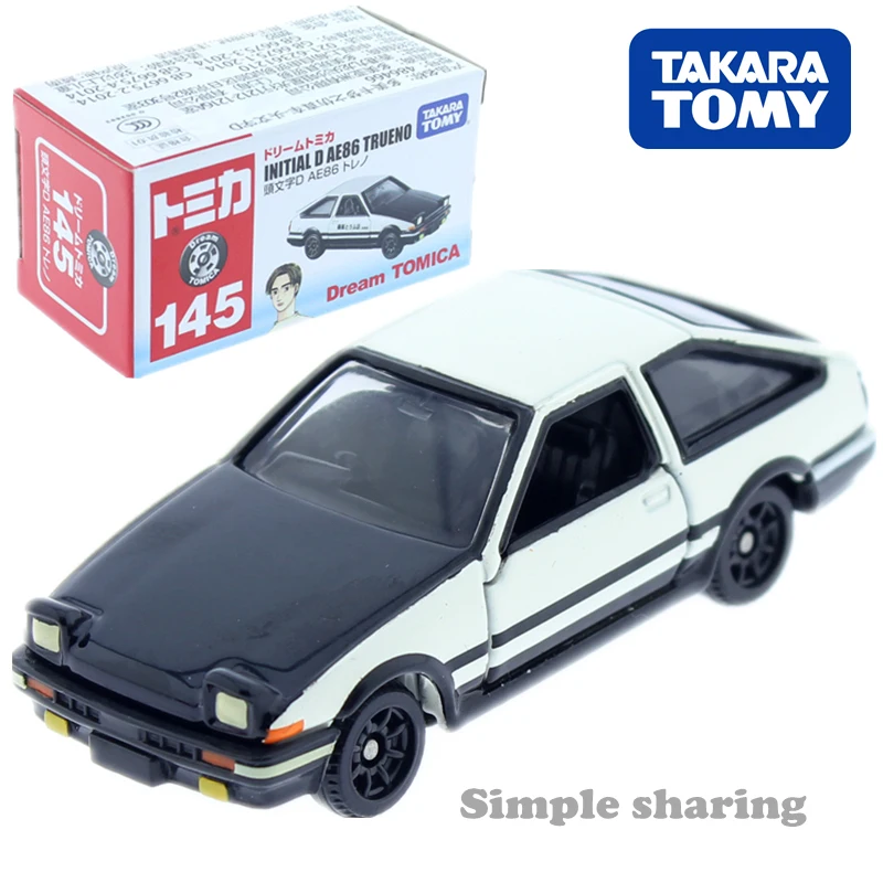 Takara Tomy Dream Tomica 145 Initial D Toyota AE86 Trueno Популярная детская модель из металлического