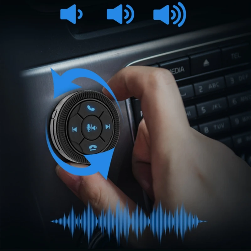 Черный Автомобильный контроллер рулевого колеса беспроводной кнопки