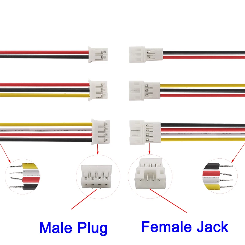 2/5/10 пар 26AWG Micro JST PH2.0mm 2-6 контактов штекер гнездовой разъем провод коннектор 20 см PH