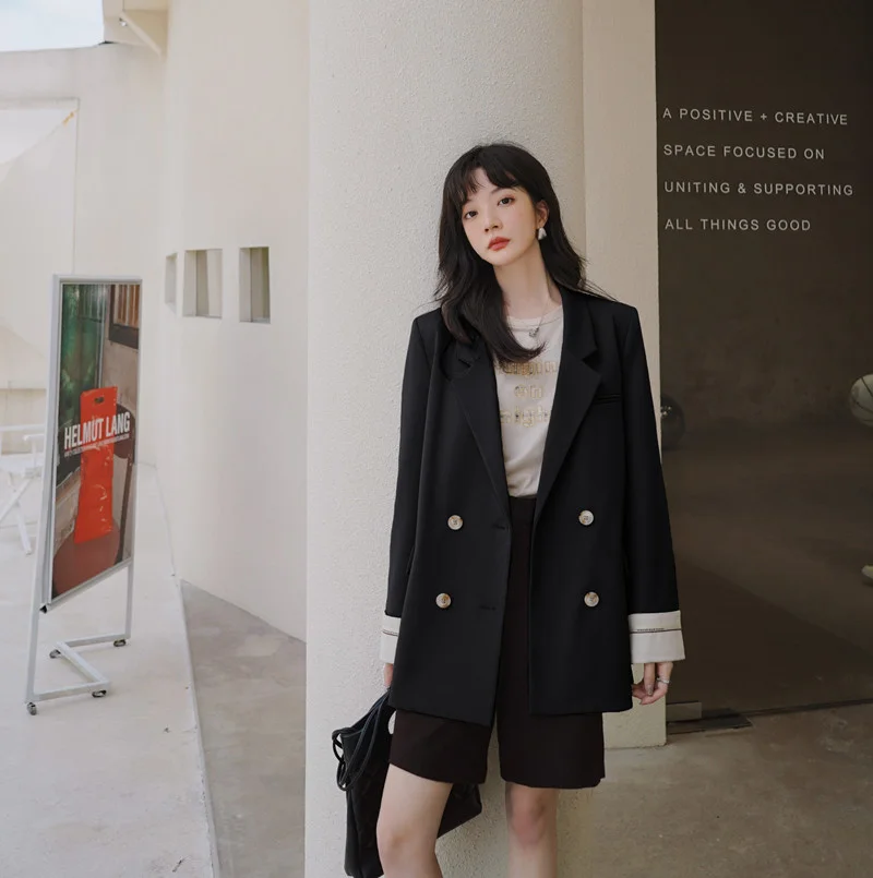 

Color Data Good Feeling Ribbon Contrast Color Suit Small Suit 207-j