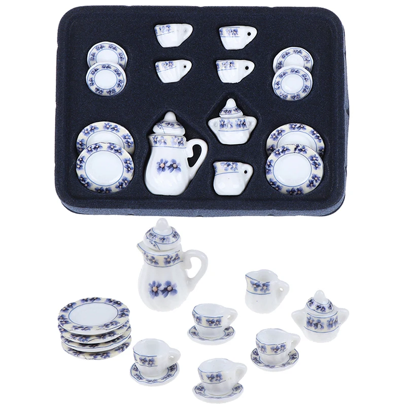 Набор миниатюрных фарфоровых чайных чашек в масштабе 1:12 15 шт. кухонная посуда с