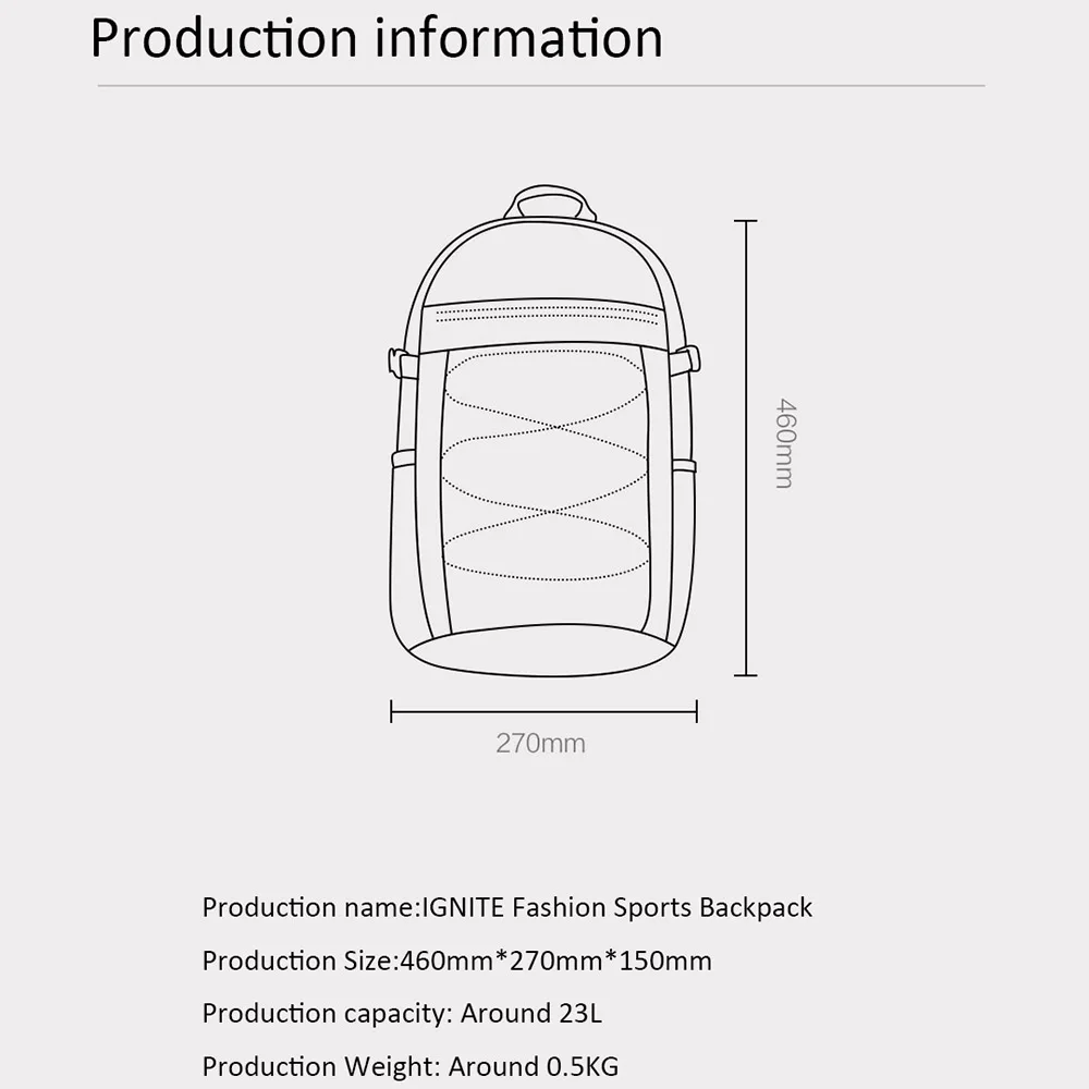 Xiaomi Mijia IGNITE спортивный модный рюкзак водонепроницаемый большой емкости 23L ударный шок поглощение уличная школьная сумка