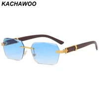 kachawoo blue no frame men polygon sunglasses fashion square rimless sun glasses for women brown pink european style drop ship