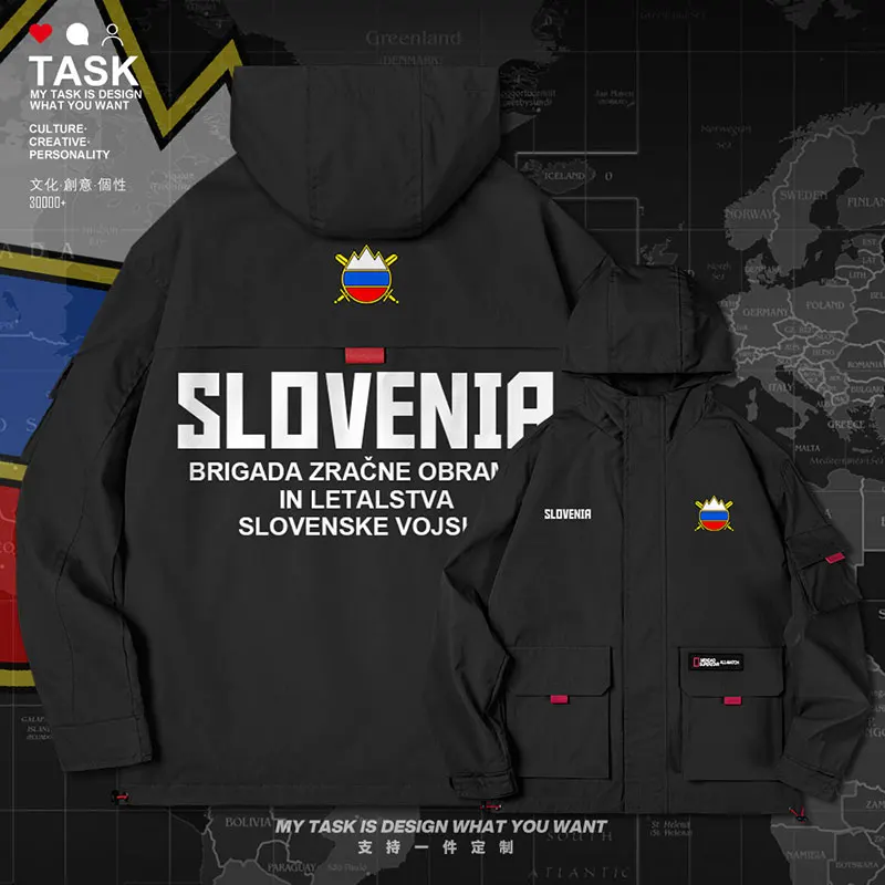 

Slovenia Slovene SVN men jacket hooded air force logo army fan Military Tactical new chaquetas hombre men's top autumn clothes