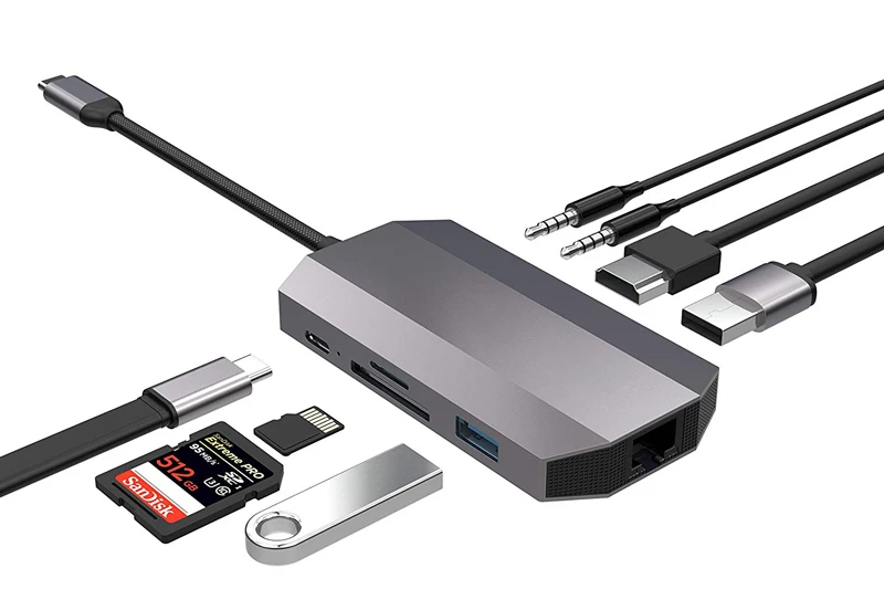 USB C концентратор тип C аудио Dex станция Thunderbolt 3 с HDMI 4K RJ45 1000 Мбит/с USB 3,0 для samsung Note 8 S8 S9 Macbook Pro huawei