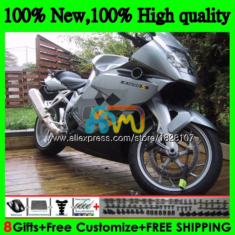 

Body For NEW K1200 K 1200 S K1200S 05 06 07 08 09 10 69BS.42 K-1200S K 1200S Grey silver 2005 2006 2007 2008 2009 2010 Fairing