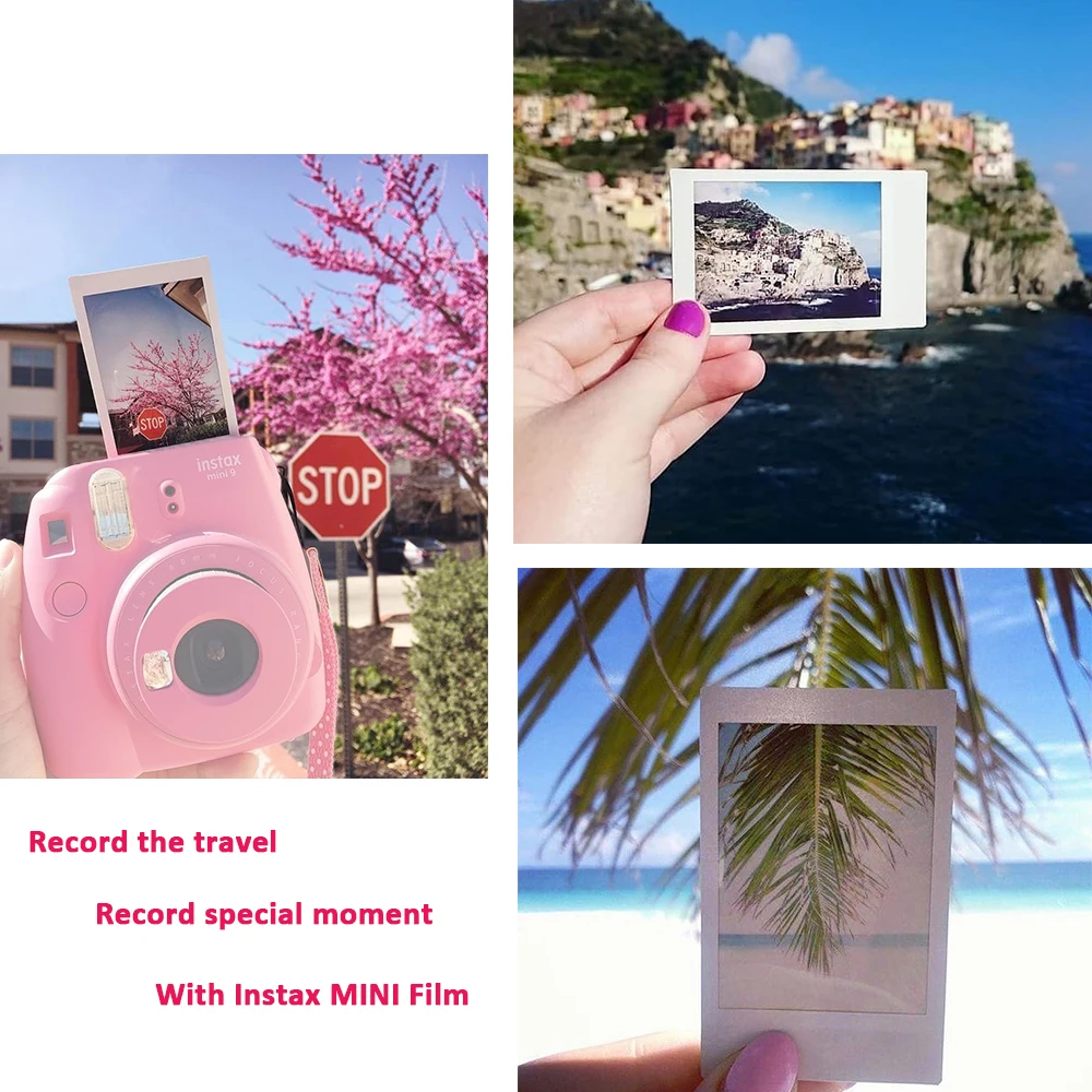 Фотокамера моментальной печати Fujifilm Instax Mini 9+ 20 снимков Instax Mini 8 белых пленок фото+ чехол для переноски/альбом/ручка/наклейки