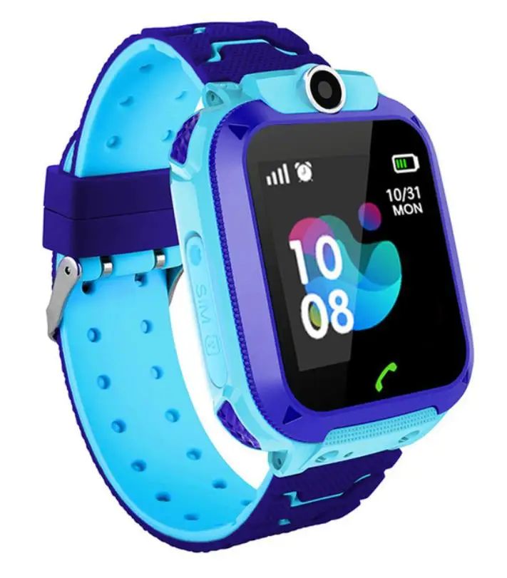 Blue waterproof Смарт-часы Детские IP67 водонепроницаемые спортивные gps умные часы Android Дети SOS Вызов Smartwatch с камерой sim-карты HD Touch - Цвет: Blue waterproof