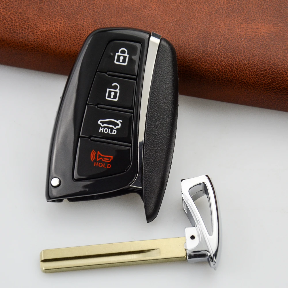 OkeyTech 4 кнопки авто ключ оболочки Fob для hyundai Genesis 2013- Santa Fe Equus Azera сменный Футляр для ключей удаленный чехол