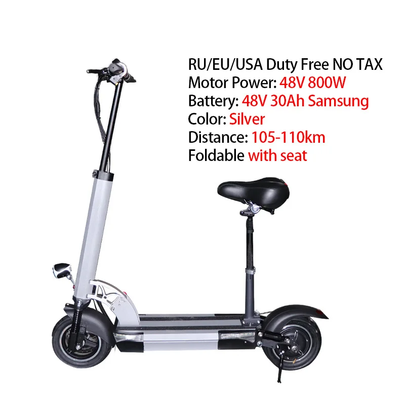 S 800W 48V 30AH seat 100 км Расстояние 48 в 500 Вт Электрический скутер двигатель Patinete Электрический Adulto складной самокат электрический скейтборд - Цвет: S 800W 48V 30AH seat
