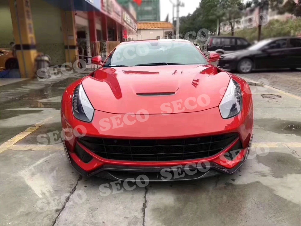 Карбоновый передний спойлер D Стиль чехол для Ferrari F12 Berlinetta 2013 FRP бампер протектор автомобильный Стайлинг