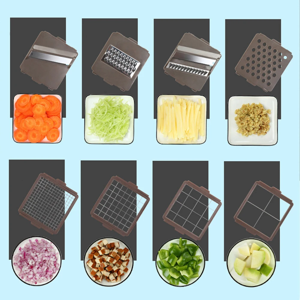 8 шт. набор лезвий мандолина фрукты овощи слайсер измельчитель Диксер с чистящей