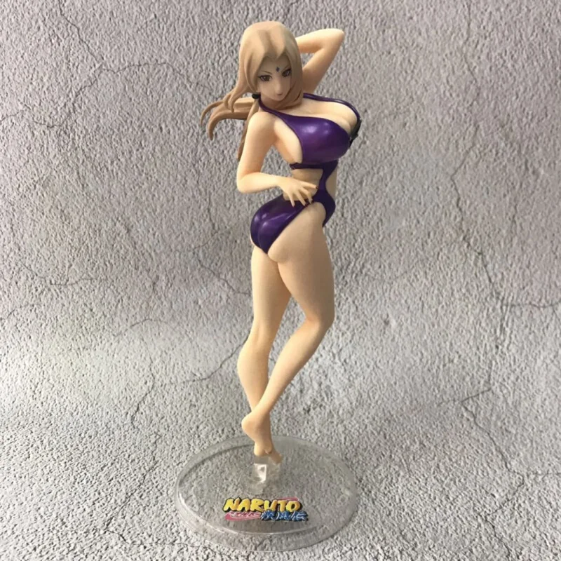 26cm anime figure swimsuit tsunade action figure toy drinking tsunade sexy girl figure collectible model free global shipping