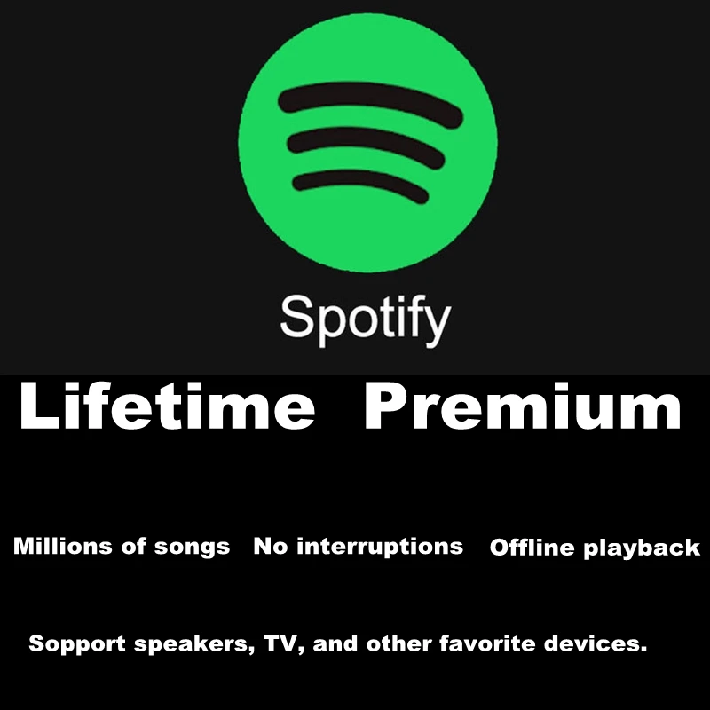 1 год гарантии на подписку Spotify Premium работа на ПК Смарт ТВ приставки Android IOS планшеты ПК