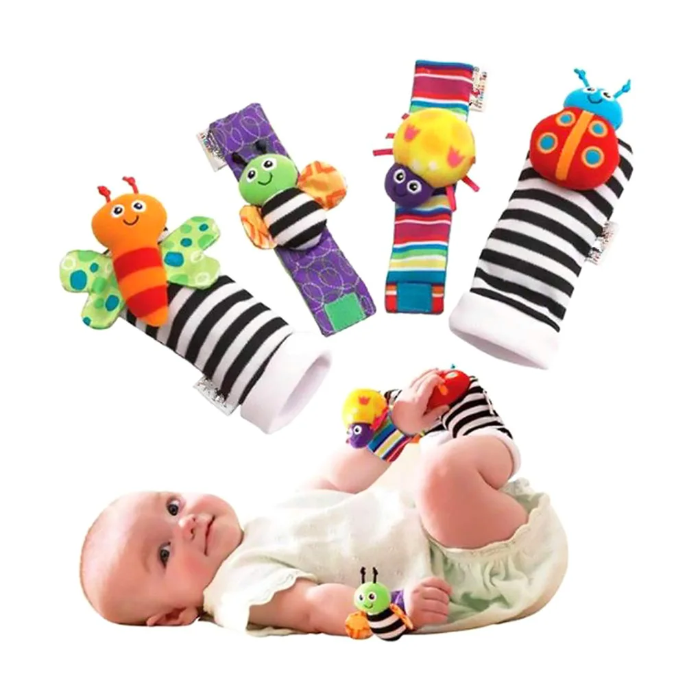 

4 шт. Детские запястья погремушки носки набор погремушек развитие интеллекта плюшевая погремушка игрушка детский подарок