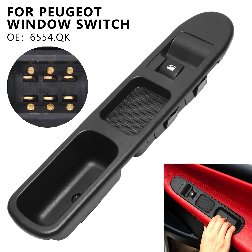 Переключатель управления окном автомобиля для Peugeot 207 6654QK 6 контактов