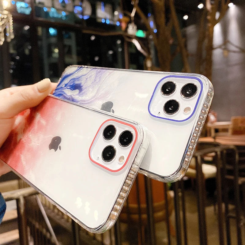 Чехол для iPhone 12 11 13 Pro XR X XS Max 7 8 Plus 11Pro с акварельным рисунком и мраморным |