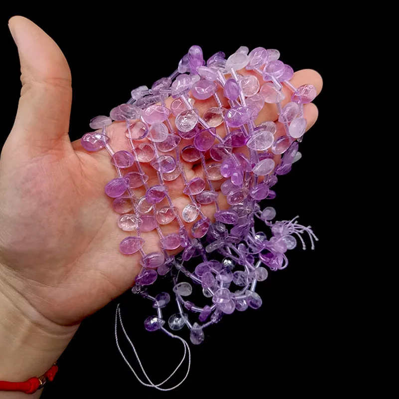 

8 X12mm Beautiful Purple African Amethyst Faceted Teardrops Gemstone Drops Beads Fine Quality Jewelry Making Crafts DIY