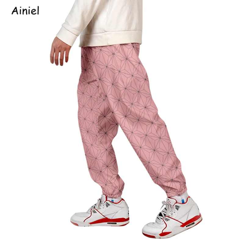 Anime Demon Slayer Pants Kimetsu No Yaiba Blade Costumes Carnaval Women Men 3D Print Loose Cropped Trousers Overalls Boys | Тематическая