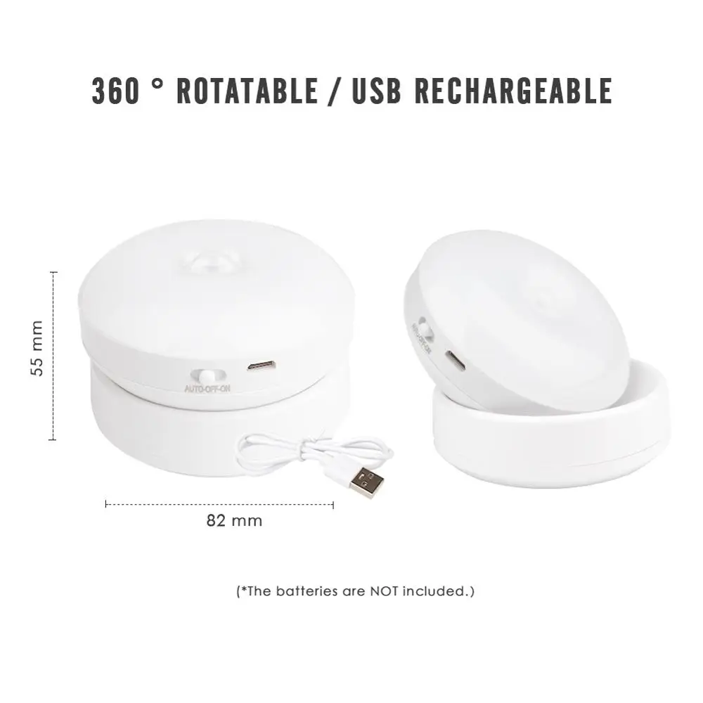 Светодиодный ночник с датчиком движения безопасный вращающийся настенный