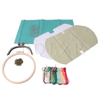 bqlzr cute embroidery making kit for id card coin bag handcrafted purse green