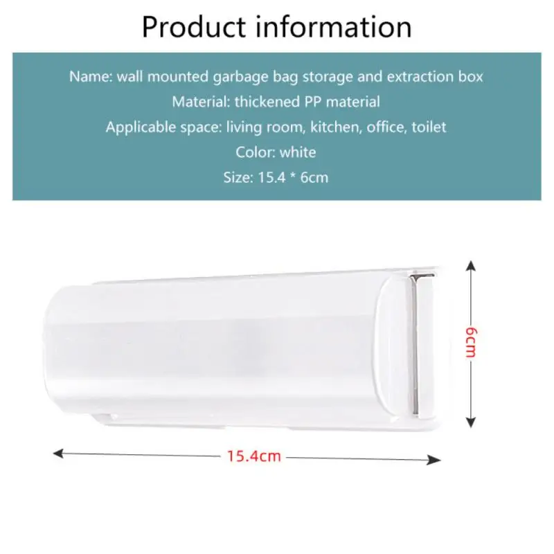 

Trash Bag Storage Box Artifact Kitchen Plastic Sack Collector Wall Mounted Removable Convenient Clean Solid Color Case Wholesale