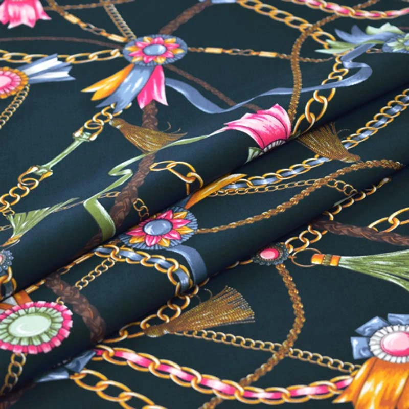 

Drak blue bottom colourful chain print pure cotton fabric for shirt ткань хлопок ткани tissu bazin riche vestidos african telas