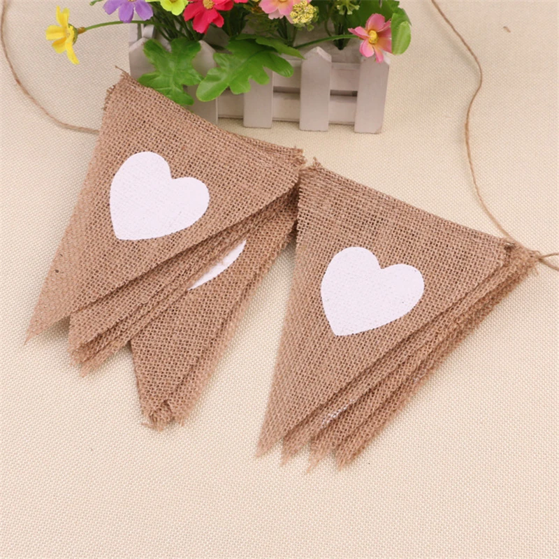 3 5 м любовь в форме сердца деревенские гессианские джутовые льняные флажки