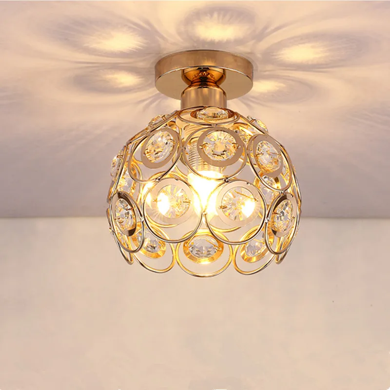 

Modern Gold LED Crystal Ceiling Lights Corridor Aisle Crystal Lighting Fixture Ceiling Lamp Hotel Hallway Stairs Kitchen Lamp