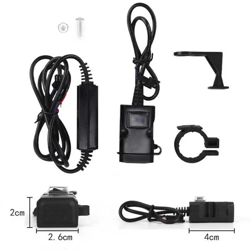 

Motorcycle Charger Vehicle-mounted Waterproof USB Adapter 12V Phone Dual Quick Charge ON OFF Switch Moto Accessory