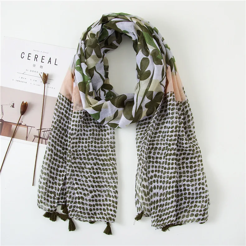 Маленькая Весенняя Хлопковая женская разноцветная Солнцезащитная шаль с