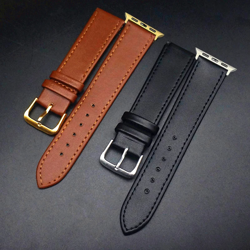 

Genuine Leather Strap for Apple Watch Band 40mm 42mm 44mm 38mm for Apple Watch 5 6 4 3 SE PU Strap Sport Bracelet Accessories