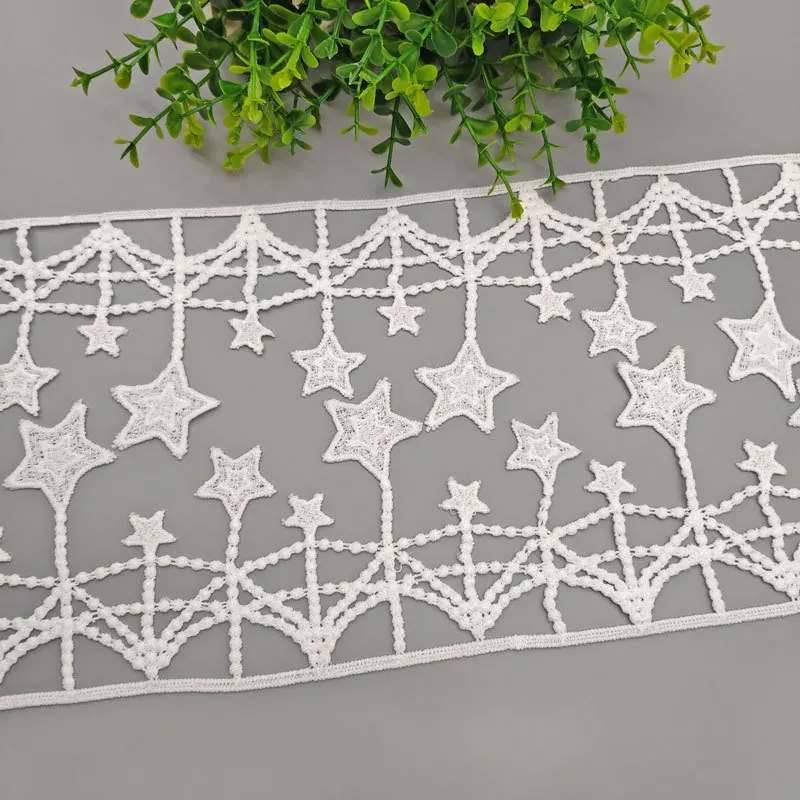 95 мм выдалбливают звезда вышитая белая кружевная Лента Сделай Сам швейная ткань