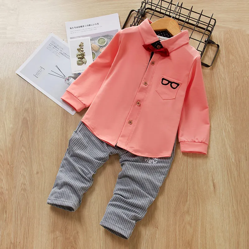 pink ax010 Bear Leader/комплекты одежды для маленьких мальчиков; новая зимняя детская одежда для мальчиков; спортивные костюмы в полоску для мальчиков; комплект одежды для детей; Весенняя детская одежда - Цвет: pink ax010