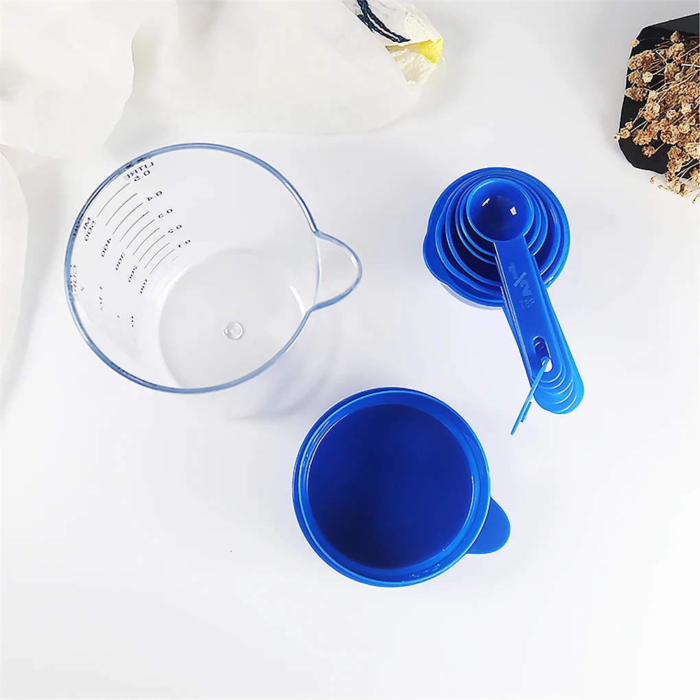 

500ML Measuring Cup 6pcs Spoons Set Kitchen Plastic Baking Scoops Home Graduated Spoon Baking Tools Measuring Cups Spoon Set