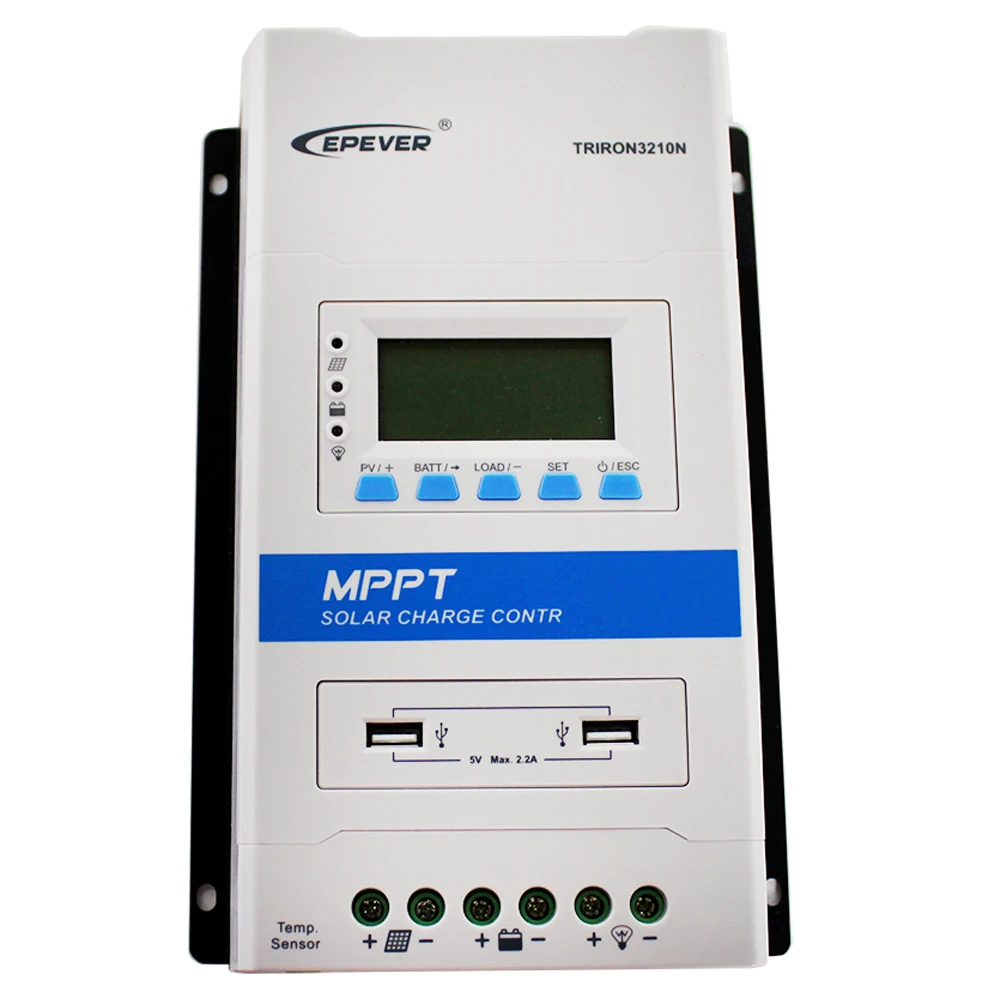 

EPever TRIRON MPPT 30A 20A Солнечный контроллер 12/24 В постоянного тока, автоматический общий отрицательный модульный регулятор, ЖК-дисплей, двойной USB к...