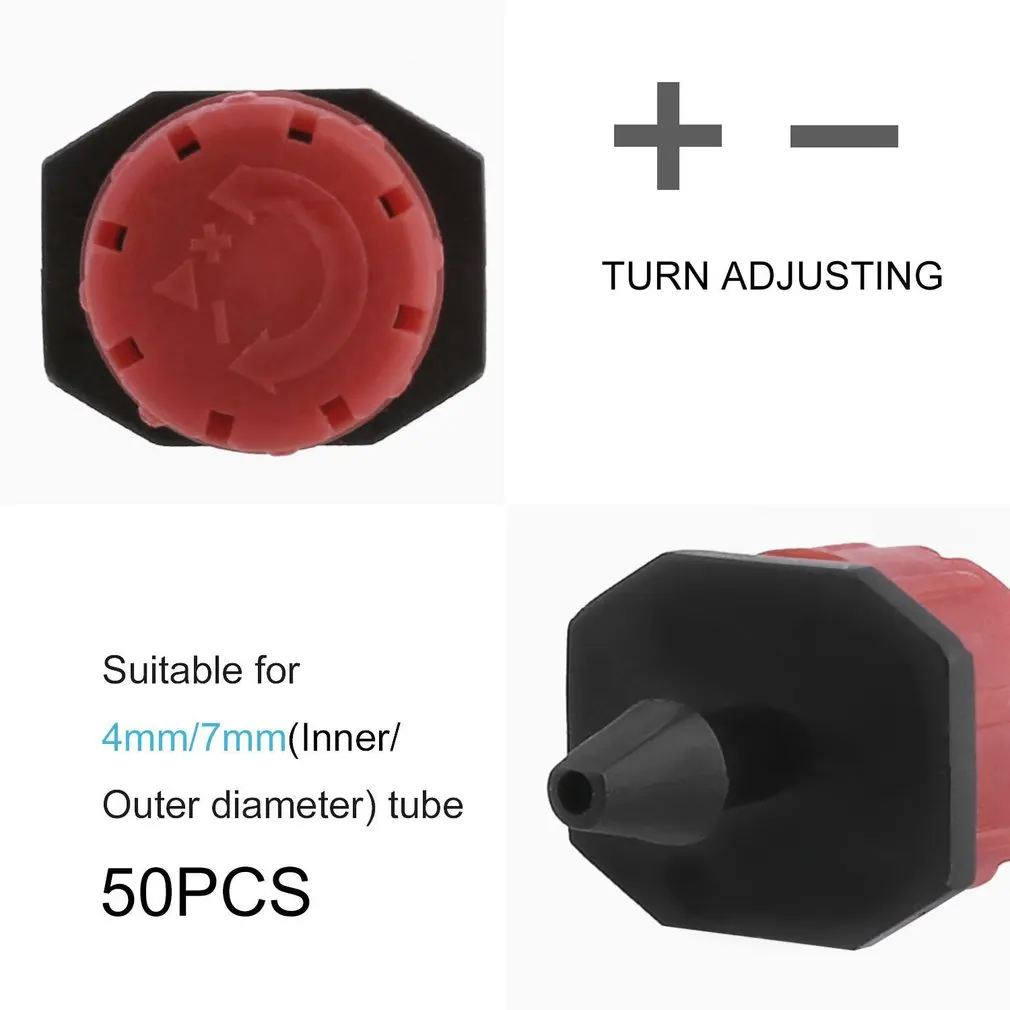 50 шт./лот регулируемая насадка для полива сада микро поток капельница капельная