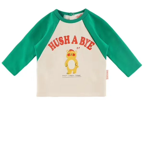 Tshirt Коллекция года, Bebe de Pi*, осенняя одежда в Корейском стиле для маленьких мальчиков и девочек футболка с длинными рукавами для малышей милые топы с надписями, детские футболки - Цвет: Tshirt